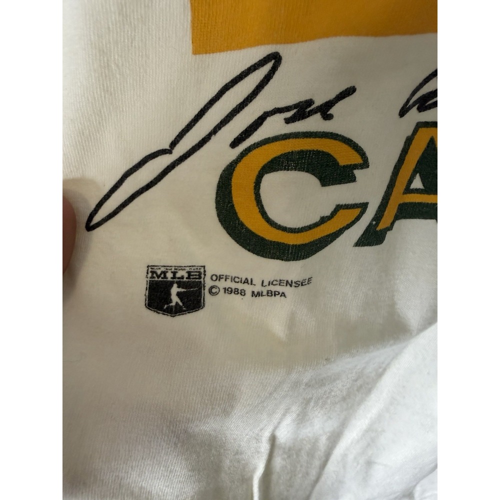 Vintage 1988 Jose Canseco Oakland A's Nutmeg Mills T Shirt Single Stitch Large - Picture 3 of 8
